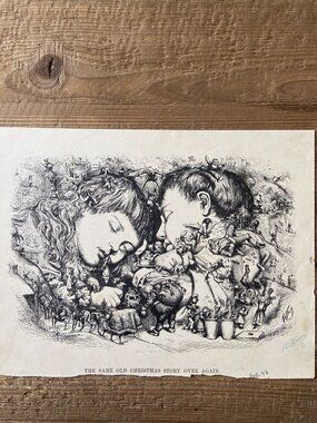 Thomas Nast, Antique Print, Christmas Drawings